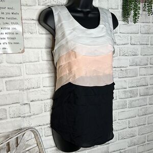 Style & Co Ruffled Tiered Tank Top Shirt Size Medium